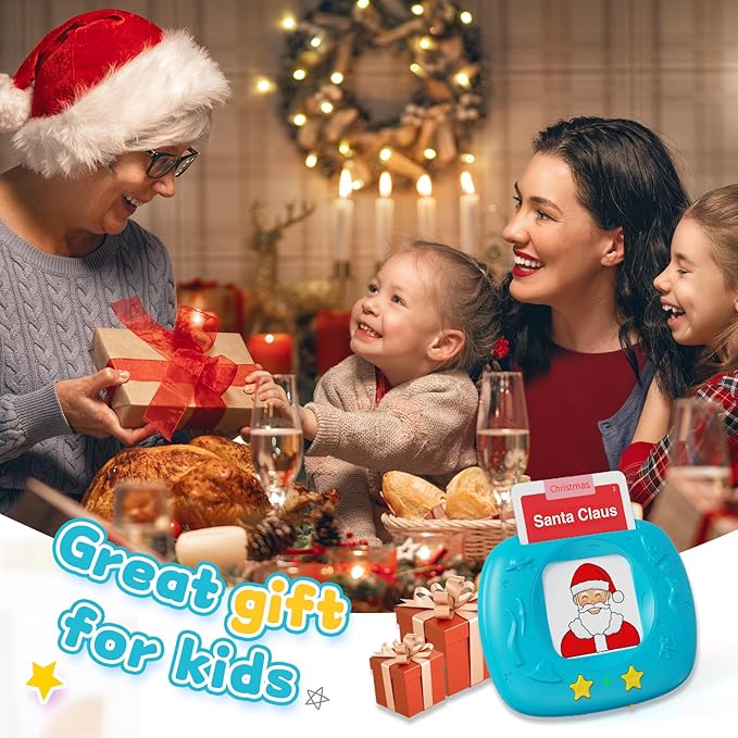 HOMESTEC Toddlers Talking Flash Cards with American accent & 288 Sight Words, Speech Therapy Toys for 3 4 5 6 Years Old Boys and Girls, Learning Educational Montessori Sensory kit, Kids Birthday Gifts