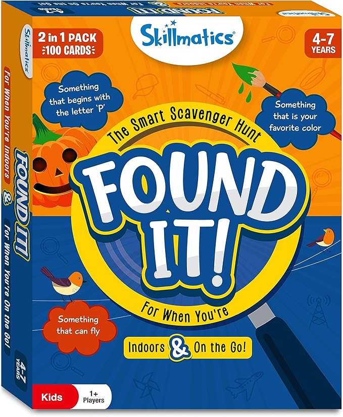 Skillmatics Indoor & Travel Scavenger Hunt Card Game - Found It, Learning Toys, Educational, Gifts for Kids, Boys, Girls and Families, for Ages 4, 5, 6, 7, Perfect for Home, School, Playdates