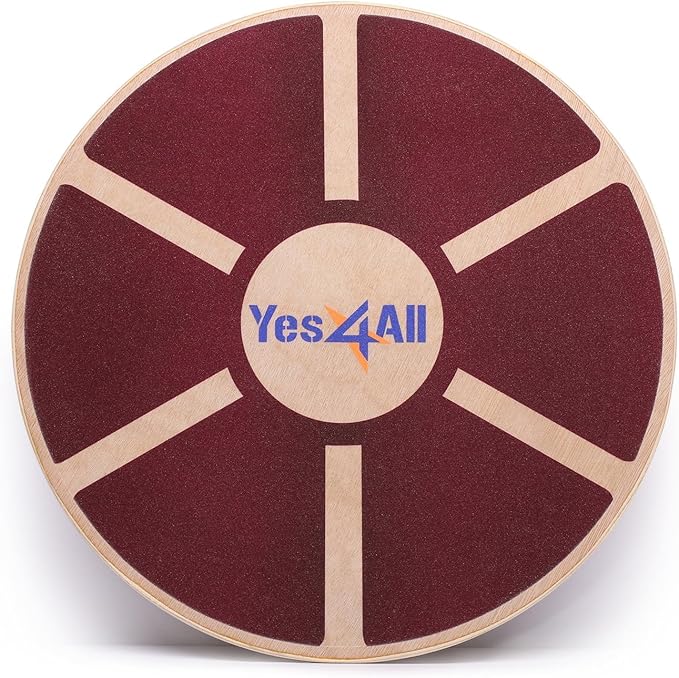 Yes4All Versatile Wooden Wobble Balance Board, Balance Trainer for Mobility Training, Standing Desk, Core Training, Exercise Balance Stability Trainer
