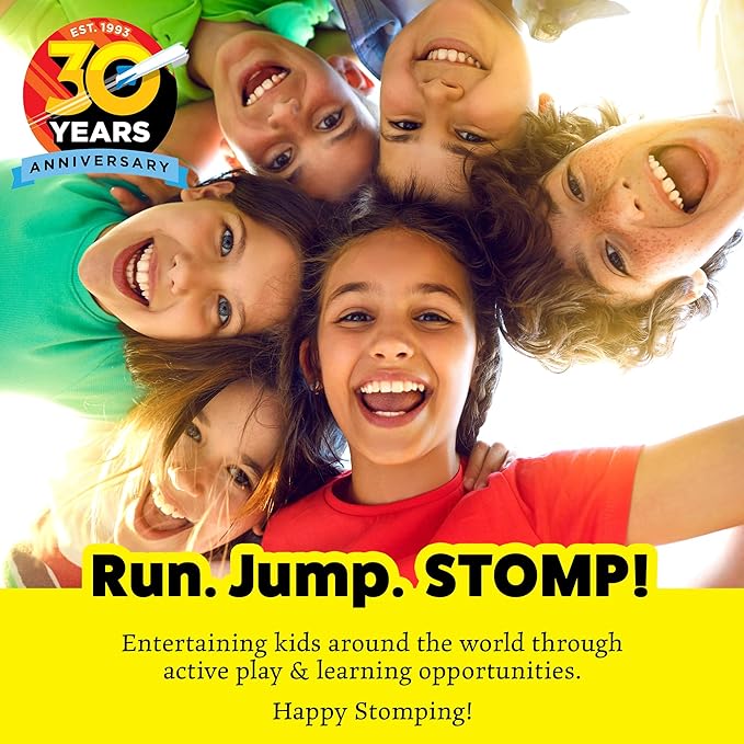 Stomp Rocket Jr Glow Rocket Launcher for Kids - 4 Glow-in-The-Dark Rockets - Outdoor Fun Toy Gift for Boys & Girls - STEM Soft Foam Blaster Set Soars Up to 100 Feet - Ages 3 & Up