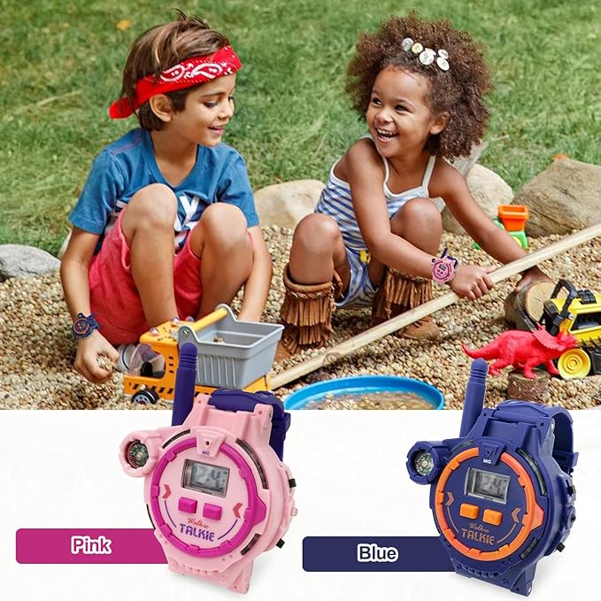 Rechargeable Walkie Talkie for Kids Two-Way Radio Walky Talky with Flashlight Children Outdoor Game Interphone Toy Game and Gifts for Boy and Girl Age 4 to 12 (Blue)