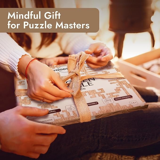 Mind Bending Wooden Jigsaw Puzzle - Difficult Challenging Impossible Puzzles for Adults, Advanced Hard Jigsaw Puzzles - Aztec Labyrinth - 130 Pieces