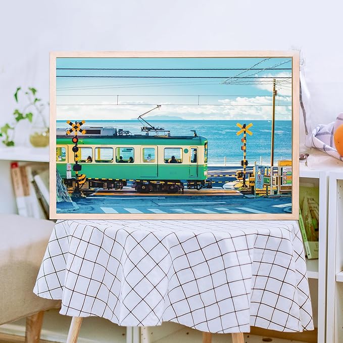 MOMIBOOK 1000 Piece Puzzle for Adults Jigsaw Puzzles of Seaside Kamakura Story, Painting Image Summer Difficult Challenging Hard Impossible Puzzle Unique Funny Christmas Birthday Gifts