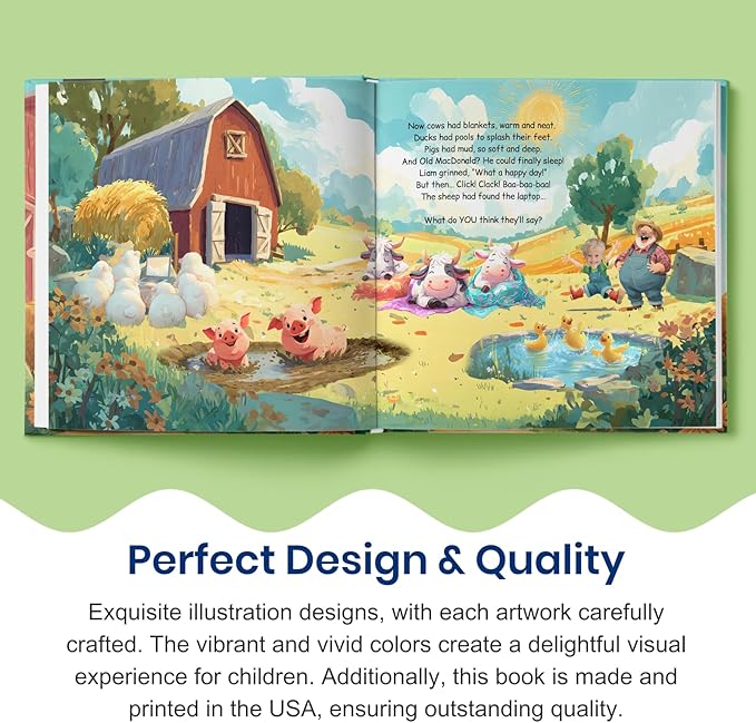ELFINK Personalized Children Story Books - The Talking Farm Adventure - Customized Name & Photo - Baby Gifts - Children Bedtime Story (Soft Cover)