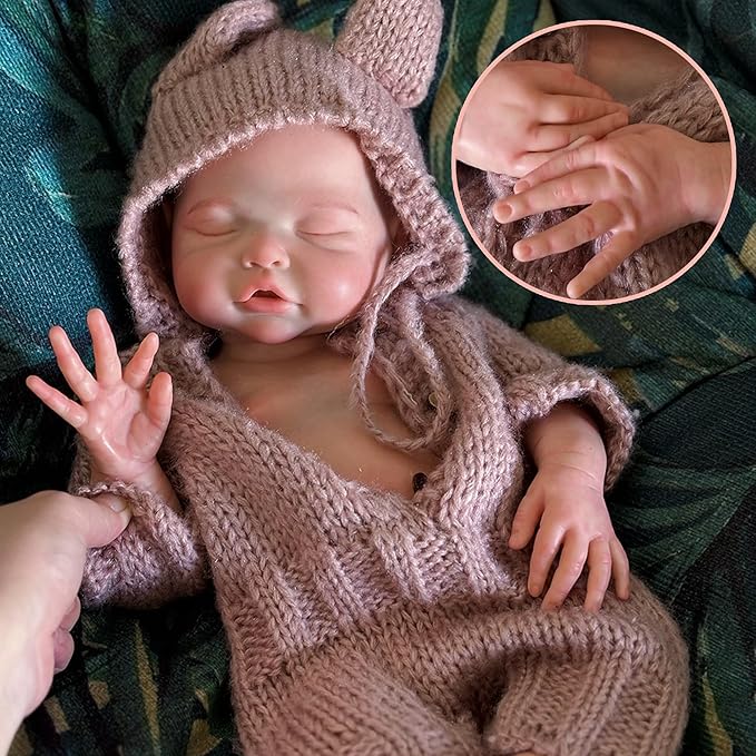 OtardDolls 18 Inch Realistic Reborn Soft Full Silicone Girl Baby Doll Handmade Real Looking Set
