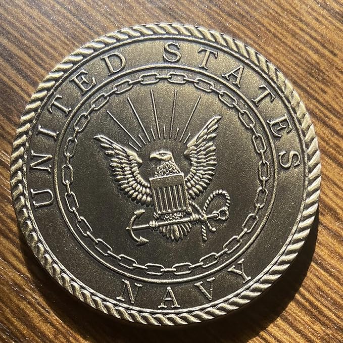 Navy Popeye Sailor Challenge Coin – 250th Anniversary Military Commemorative – I Love My Sailor Coin – Antique Colorized Navy Coin – Veteran & US Navy Collectible
