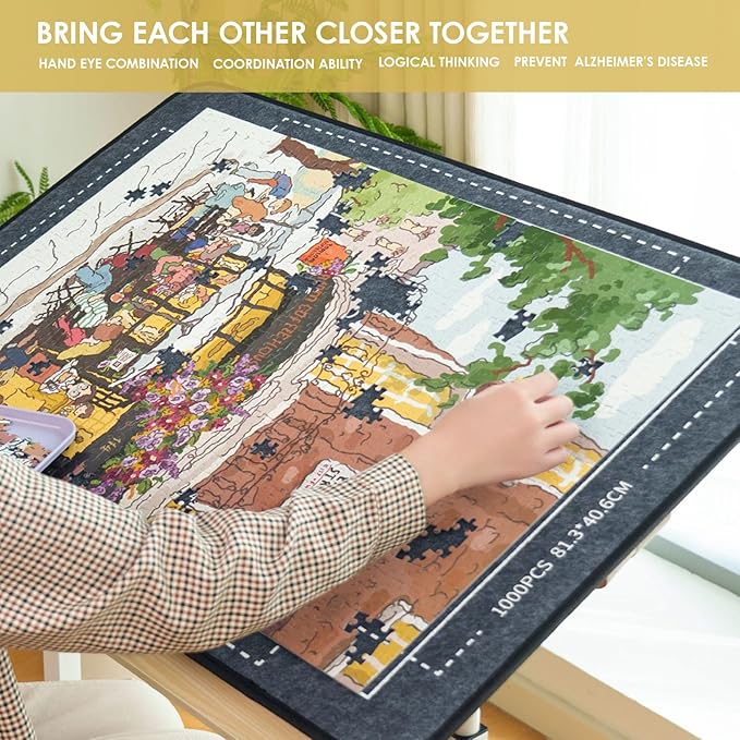 MOMIBOOK Puzzles for Adults 1000 Piece Jigsaw Puzzles of Afternoon at The Corner, Painting Image Sotre Puzzle Challenging Hard Impossible Puzzle, Funny Toys & Games Christmas Birthday Gifts