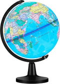 Amylove 13'' Illuminated World Globe for Adults 720°/360° Rotation Rewritable Light Up Globe with Stand World Map for Interactive Learning Light with Base Lamp LED Decor(Lightweight,Classic)