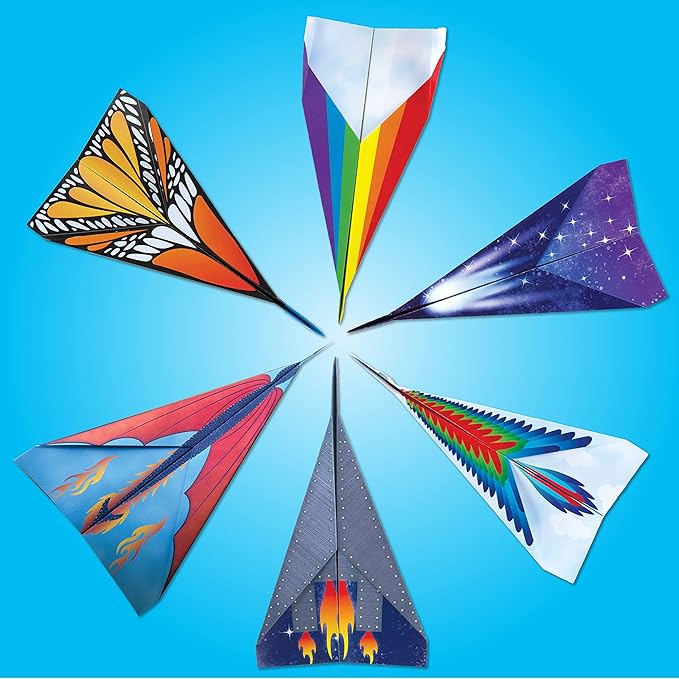 Creativity for Kids Stunt Squadron Fold & Launch Paper Airplanes: Create 80 Paper Airplanes, STEM Science Kit for Kids, Airplane Craft Kit for Kids, Gifts and Toys for Boys (Ages 6+)
