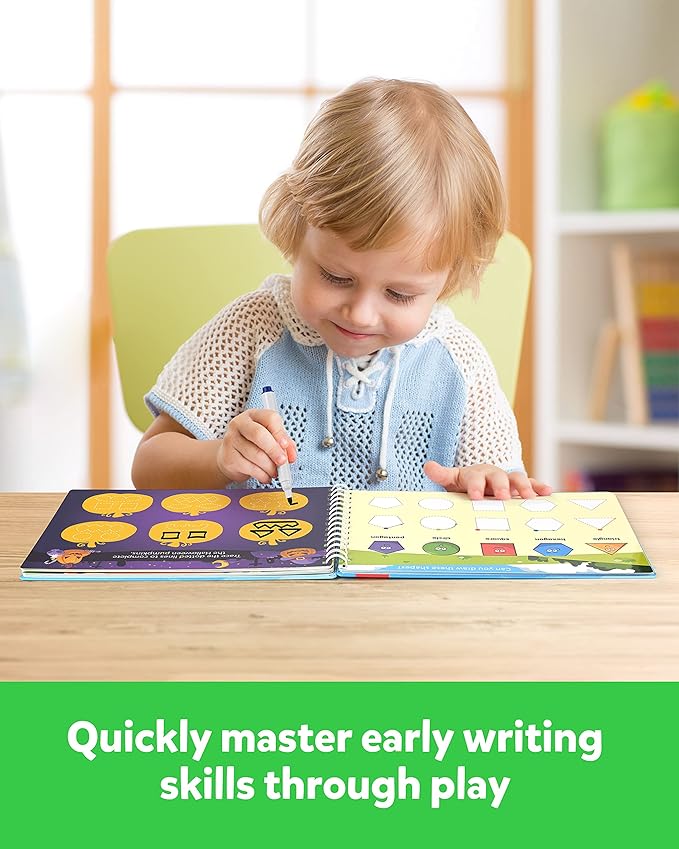 Coogam Magic Writing Practice for Preschool with Color Pattern, Learn to Write Workbook for Kids Age 3-12 Toys, Reusable Alphabet Numbers Tracing Book Learning Activities