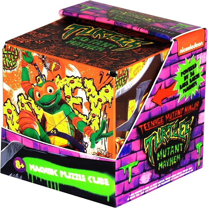 SHASHIBO Teenage Mutant Ninja Turtles Shape Shifting Box - STEM Magnetic Fidget Cube That Transforms Into Over 70 Shapes, Download Fun in Motion Toys Mobile App (Mikey)