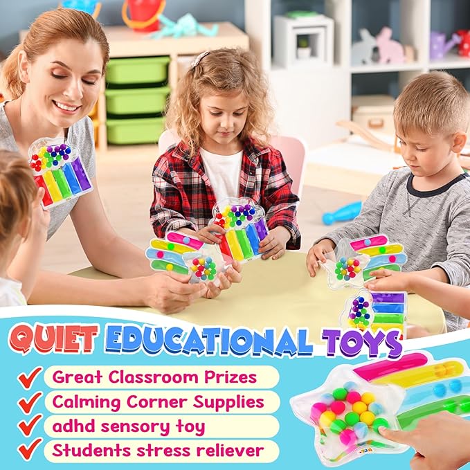 2 PCS Color Sorting Sensory Toys for Toddlers: Quiet Calm Down Corner Supplies for Kids - Fine Motor Matching Game for Preschool Learning Activities - Classroom Autism Sensory Products for Kids 3+