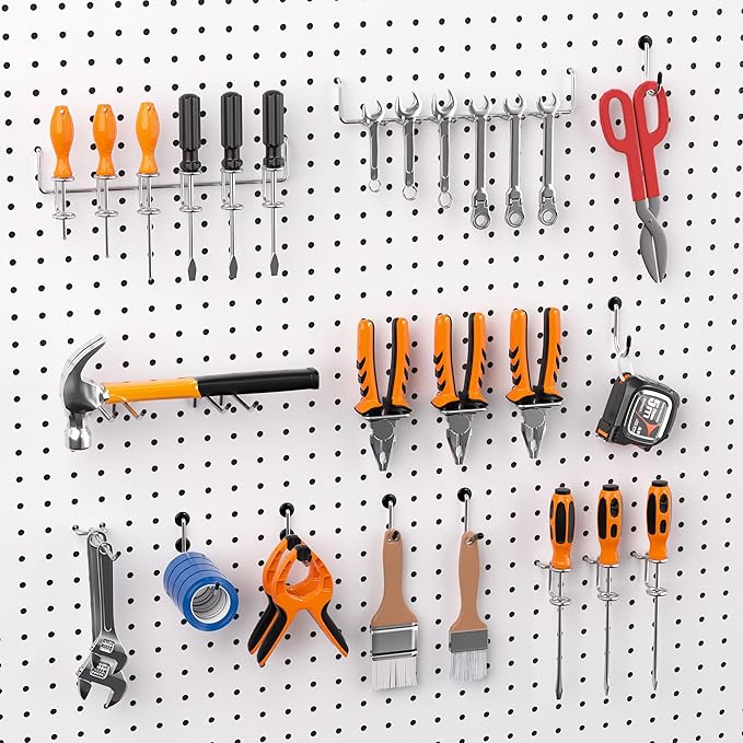 FRIMOONY Peg Board Organizer Accessories, Pegboard Hook Locks, Bins, for Organizing Pliers, Wrenches, Screwdrivers, 333-Piece