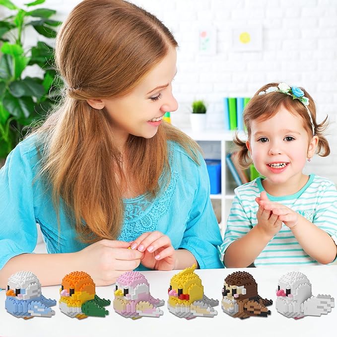 Parrots Micro Mini Building Block Sets Birthday Gift for Kids, Animals Buildling Model Kits, Mini Bricks Birds Series Toys for Kids（6 Boxes）