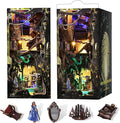Book Nook Kit, Booknook Kit with Dust Cover for Adult DIY Miniature House Kit 3D Wooden Puzzle Decorative Bookend Bookshelf Gift for Women Teens (Alice Down The Rabbit Hole)