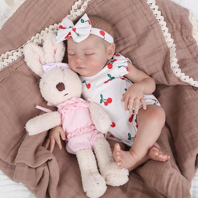 Realistic Reborn Baby Dolls - 20 Inch Real Life Newborn Baby Laura, Lifelike Girl Baby Doll with Gift Box, Sleeping Weighted Baby Doll with Advanced Painted for Kids Age 3+ Gift