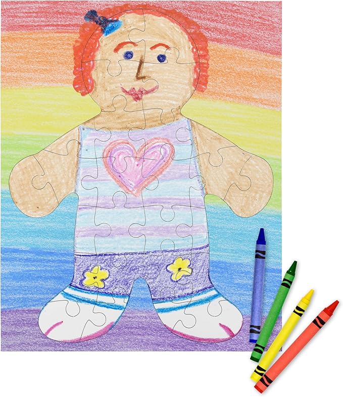 Hygloss 24 Blank Person-Shaped Puzzles – 8.5 x 10.5 Inches – Ideal for All-About-Me Activities – Write, Draw, and Decorate – 26 Pieces Each