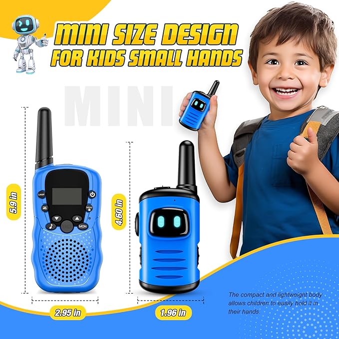 Kids Walkie Talkies Toys for Boys: comedyfun Mini Robots Walkies Talkies 2 Pack Christmas Birthday Gifts for 3 4 5 6 7 8 Year Old Boys Toys Age 4 5 6 7 8 Stocking Stuffers Camping Outdoor Games