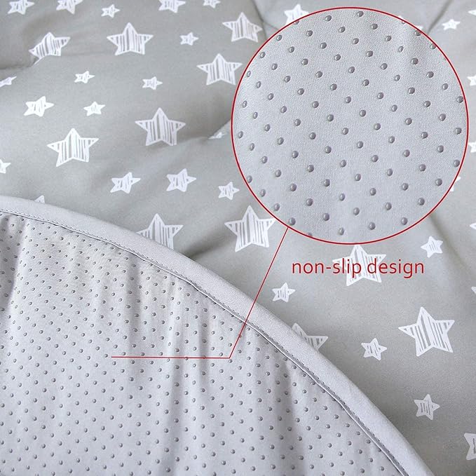 Teepee Play Tent Mat, Square Padded Mat for Playtent, Anti Slip Baby Quilted Activity Mat for Boys and Girls, Toddlers and Kids Playtime