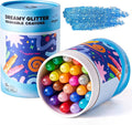 Jar Melo Glitter Crayons for Toddlers 1-3, Non-Toxic Washable Crayons for Kids, Ultra-Silky and Twist, Ideal Coloring Gift for Boys and Girls, 24 Colors