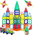 Cutedeer 108 Piece Magnetic Tiles, Magnet Building Blocks Set for Kids Toddlers, STEM Construction Toys with Gift Box for All Ages Boys Girls