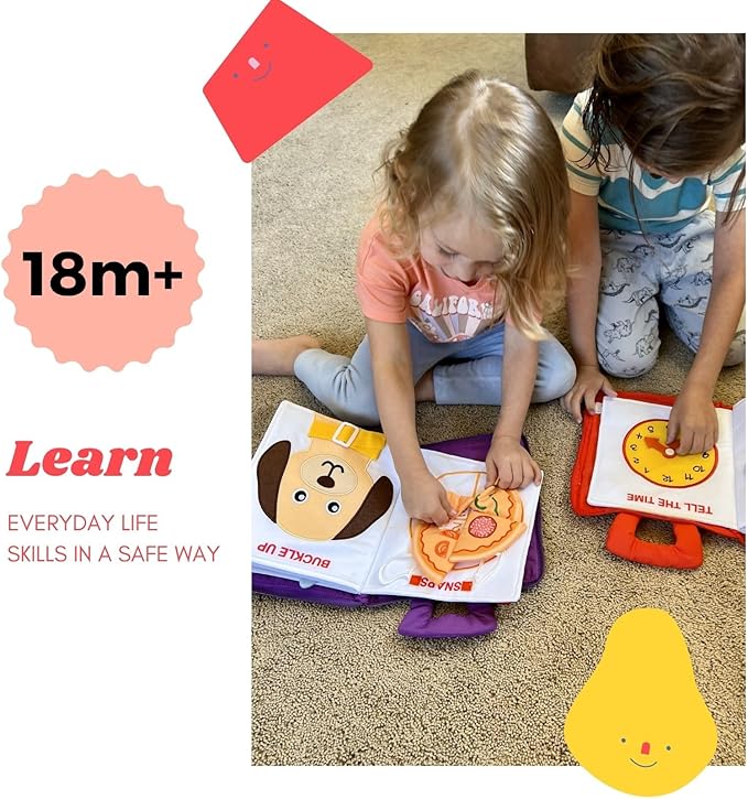 My Quiet Book - Toddler Travel Car Plane Airplane - No Parts to Get Lost - Activity Montessori Board Book, Travel Toys for Toddlers 1-3, Gifts for 1 2 3 4 Year Old Girl, Birthday Gifts Toys Age 2-4
