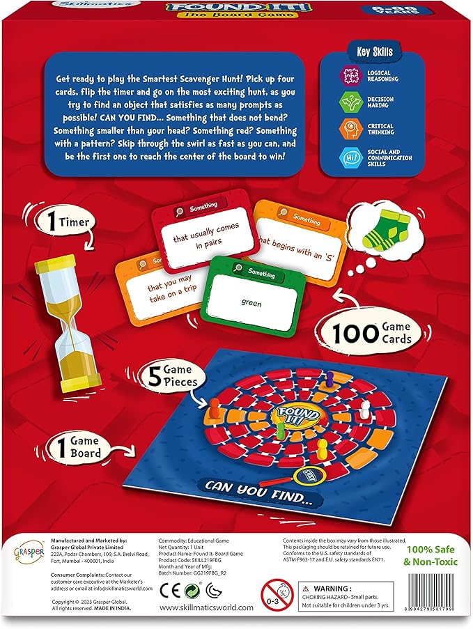 Skillmatics Board & Card Game - Found It, Scavenger Hunt for Kids, Adults, Families, Educational, Fun, Gifts for Ages 6, 7, 8, 9 and Up