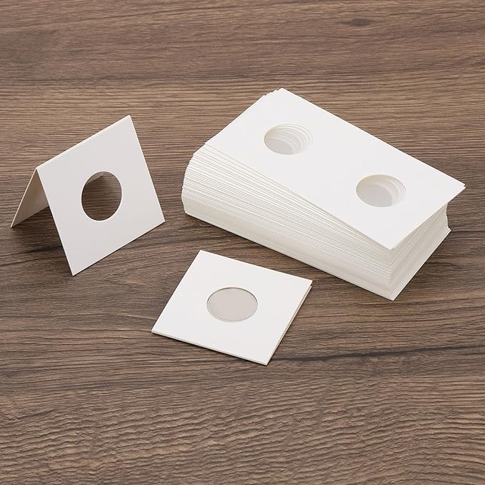 PATIKIL 2x2 Coin Flips, 350 Pack 20.5mm Cardboard Coin Holder Paper Coin Holders for Coin Collection Supplies Collector, White