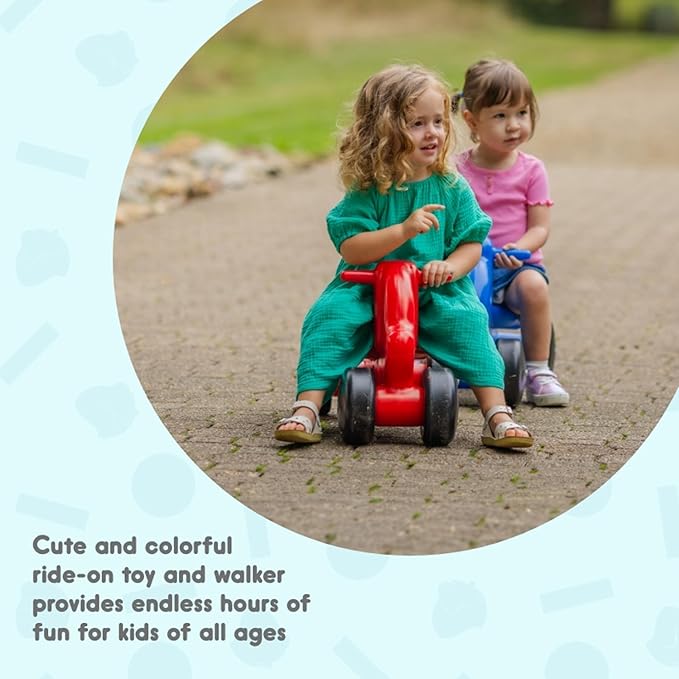 Careplay 2-in-1 Squirrel Push & Ride-on Toy, Indoor & Outdoor Use, Low Profile Seat, Recommended for Children up to 50lbs, Durable Construction, Made in The USA, Purple