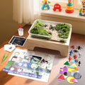 Light Table for Kids -Sand Painting Light Box All-in-One Sandbox Alternative with Tracing Light Box, 10 Dimming Levels & 50+ Pieces(USB)