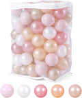 Ball Pit Balls Pack of 100 200 500 - Star and Round Set BPA Free Phthalate Free Non-Toxic Crush Proof Play Balls Soft Plastic Balls for Toddlers Baby Kids Birthday Pool Tent Party