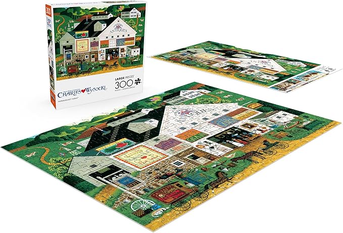 Buffalo Games – Peppercricket Farms - Charles Wysocki - 300 Oversized Piece Jigsaw Puzzle  Large, Oversized Shapes - Great for Adults, Seniors, Family, Kids, Easy to Grip