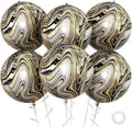 6 Pcs Black Gold and White Balloons, Saxuxu Black and Gold Balloons, 22 Inch Big Round Foil Balloon for Graduations Birthday Party Baby Shower Wedding Decorations
