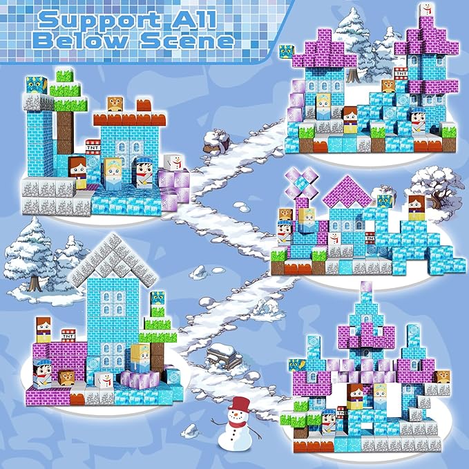 150PCS Magnetic Blocks - Magnet Building Blocks, Magnet Cubes Tiles Princess Castle Toy, STEM Montessori Sensory Stacking Toys Birthday Gift for Kids Ages 3 4 5 6 7 8 9 10 Years Old