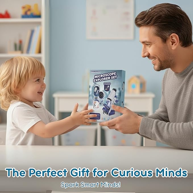 Microscope for Kids, 60x-120x, Kids Microscope, Science Toys, Science Kits, Handheld, Pocket Miniscope, Portable Mini Scope, Explorer Set, Gift