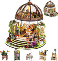 DIY Miniature House Kit,Green Garden Mini House Building Kit with LED & Furniture,Tiny House Dollhouse Kit for Adults Teen Hobby,Wooden Craft Mini Model Kit,Plants Lover Home Decor Birthday Gifts