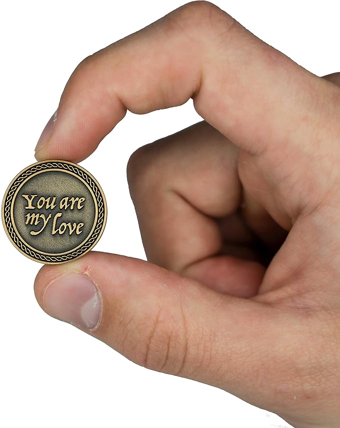 Romantic Love Expression Antique Gold Plated Pocket Coin for Date Night, You are My Love, All I Want is You, Love Gift for Men & Women, from Him or Her