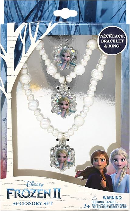 LUV HER Girls Jewelry Set - Dress Up Toy Jewelry Box Set with Bead Necklaces, Bracelets, and Rings - Frozen Play Accessories - Ages 3+