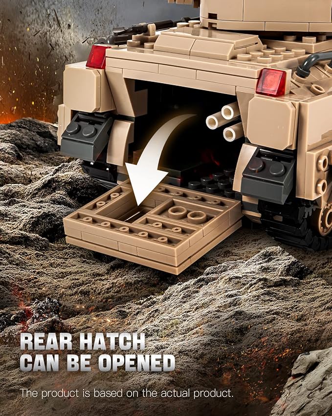 dOvOb Military M2 Bradley Tank Building Set (1350 PCS), Infantry Fighting Vehicle Army Construction Model Toy for Adult or Kid Gift