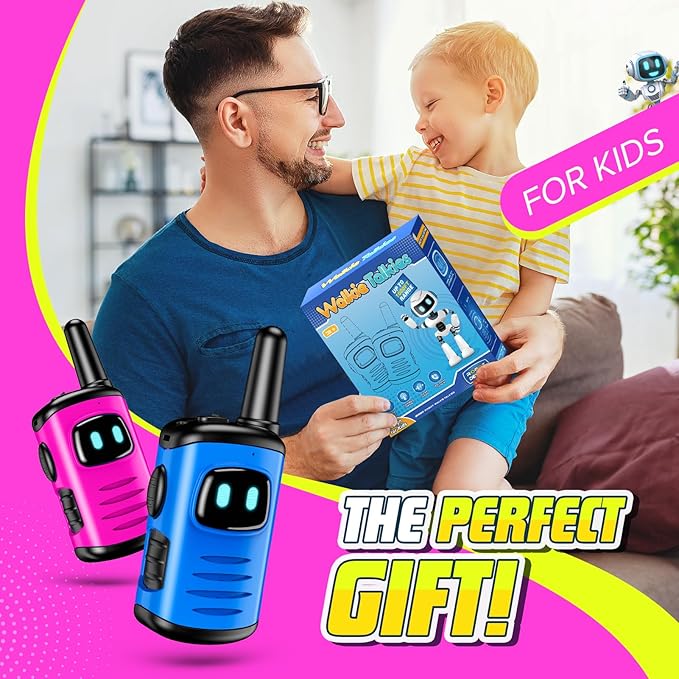 Toys for 3-8 Year Old Girls: comedyfun Mini Robots Walkies Talkies 2 Pack Christmas Birthday Gifts for 3 4 5 6 7 8 Year Old Girls Boys Stocking Stuffers Camping Hiking Toys Age 4 5 6 7 8 Girl Boy