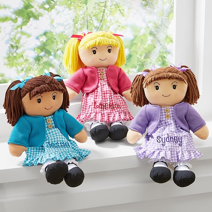 Let's Make Memories Personalized Rag Doll - Mini-Me Doll - Doll for Girls - Toy for Girls - Black Hair