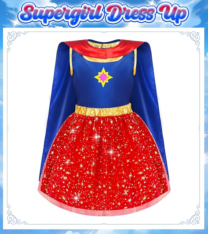 Princess Dress Up Clothes for Little Girls, 16 PCS Princess Toddler Dress Up Costumes, Kids' Dress Up Pretend Play Toys Gifts for Toddlers, Mermaid Dress Up Set with Accessories for Girls 3 4 5 6