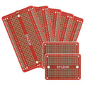 Solderable Breadboard PCB Board Gold-Plated Solder Breadboard for DIY Electronics Projects Apply to Arduino Soldering Projects 3.5"x2.05" (5 Pack + 2 Mini Board,red)
