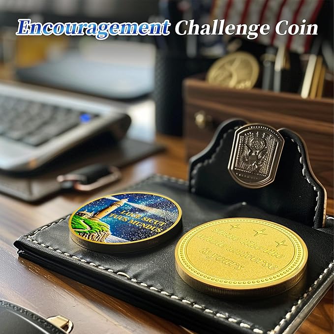 Guiding Lighthouse Inspiration Coin - Infinite Incentive Faith and Strength Encouragement Challenge Coins - Celebrate Living Clean Narcotics Alcoholics Anonymous Gifts for Men Women