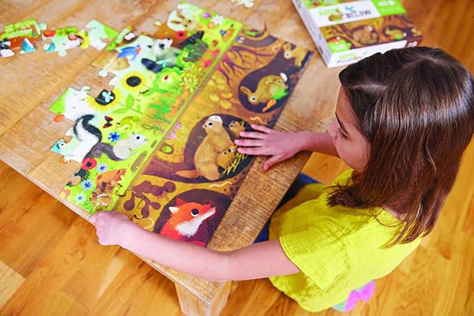 Crocodile Creek Above + Below 48-Piece Jigsaw Floor Puzzle - Fun Floor Puzzles for Kids Ages 4-8 - Sea & Sky - 27 x 20 inches Finished