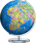 SOUNDANCE 13 Inch World Globe with Stable Heavy Metal Base, Educational Globe for Kids Learning, Large Globes Lamp with Colorful HD World Map Details, Constellation