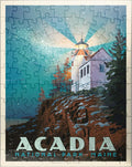 MyPuzzle Acadia National Park: Lighthouse at Night - Premium 100 Piece Jigsaw Puzzle for Adults