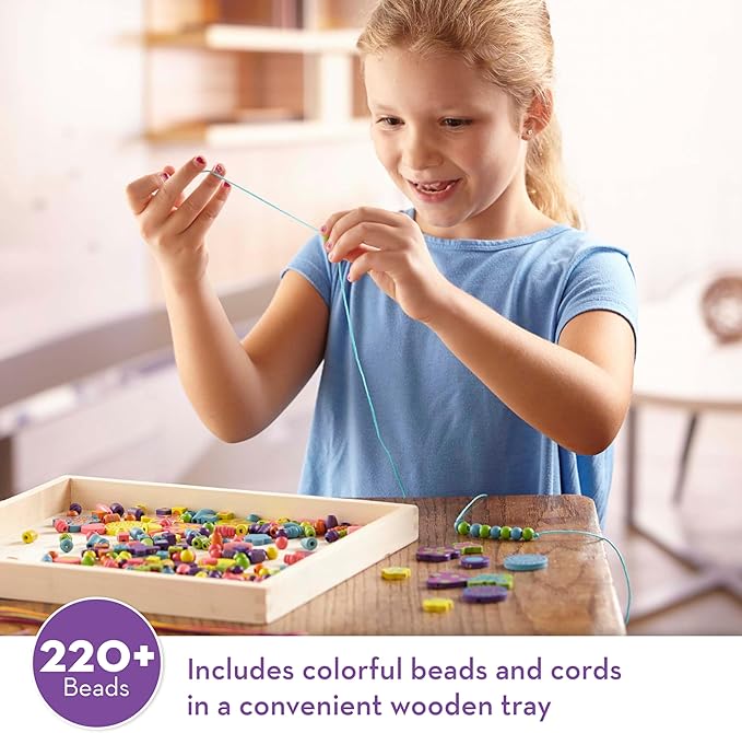 Melissa & Doug Created by Me! Bead Bouquet Deluxe Wooden Bead Set with 220+ Beads for Jewelry-Making