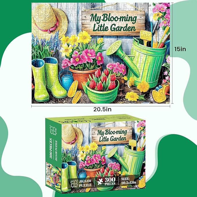 300 Piece Puzzle for Adults,Jigsaw Puzzles 300 Pieces Flower Garden Puzzle for Adult Kids Elderly Plant Jigsaw Puzzles for Adults 300 Pieces Premium Cardboard Puzzles Birthday Party Gift