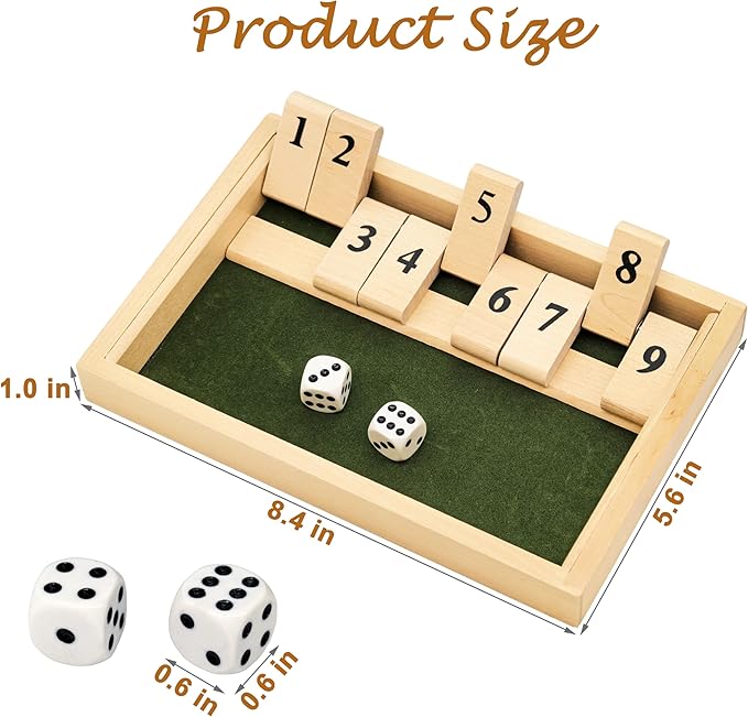 Alzheimers Products for Elderly, 9 Numbers Memory Games for Dementia Patients Seniors, Wooden Shut The Box Dementia Products for Elderly, Fidget Sensory Busy Board Gadgets Gifts Activities